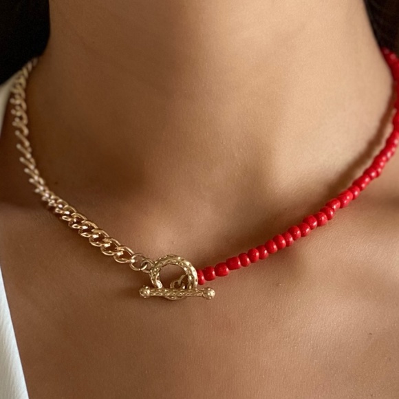 Red and Gold Chain Choker - Picture 1 of 4